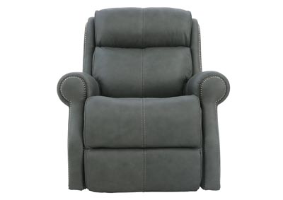 MCGWIRE GRAY LEATHER POWER RECLINER