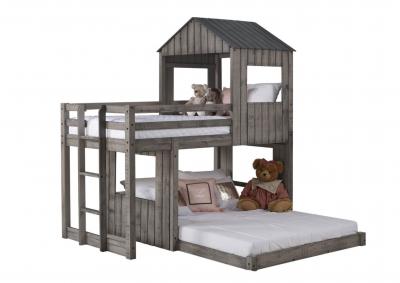 Image for CABIN FEVER RUSTIC DIRTY GREY TWIN/FULL BUNKBED