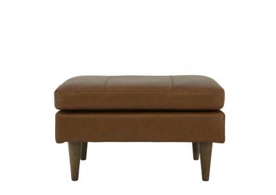 Image for TRAFTON RUST LEATHER OTTOMAN