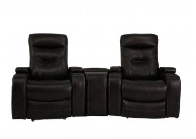 BOLTON WALNUT 2P POWER 3 PIECE THEATER SEATING WITH LIGHT,CHEERS