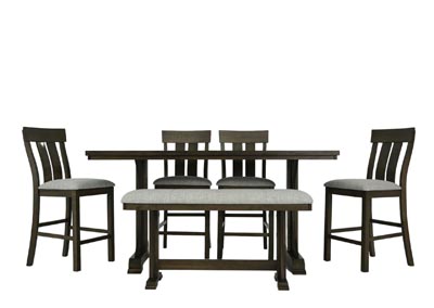 QUINCY 6 PIECE COUNTER HEIGHT TABLE SET,CROWN MARK INT.