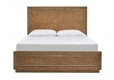AMHERST LIGHT OAK KING PANEL BED,MAGS