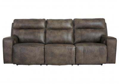 Image for GAME PLAN CONCRETE LEATHER 2P POWER SOFA