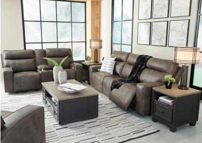 GAME PLAN CONCRETE LEATHER 2P POWER SOFA,ASHLEY FURNITURE INC.