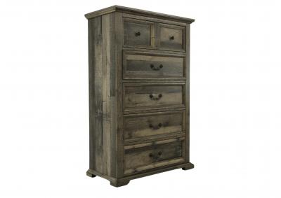 MOSSBERG RUSTIC GREY 5 DRAWER CHEST,LIFESTYLE FURNITURE