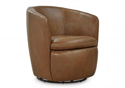 KIERREYS CARAMEL 100% LEATHER SWIVEL CHAIR,ASHLEY FURNITURE INC.