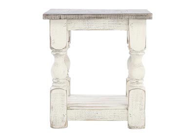Image for WHITE STONE CHAIRSIDE TABLE