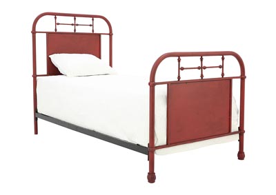 JOLENE VINTAGE RED TWIN BED