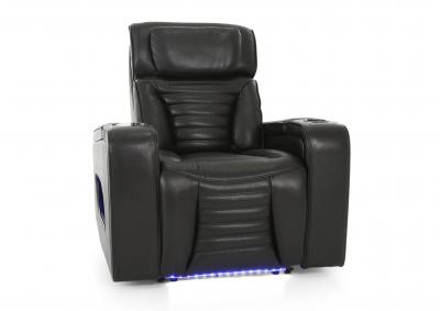 CALLIX BLACKBERRY LEATHER P2 POWER RECLINER WITH LIGHTS,CHEERS