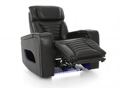 CALLIX BLACKBERRY LEATHER P2 POWER RECLINER WITH LIGHTS,CHEERS