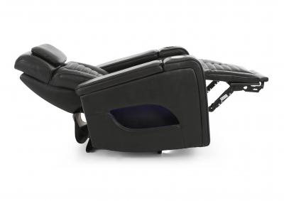 CALLIX BLACKBERRY LEATHER P2 POWER RECLINER WITH LIGHTS,CHEERS