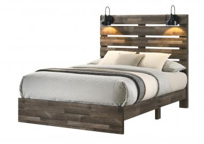 ARIANNA BROWN FULL BED WITH LAMPS