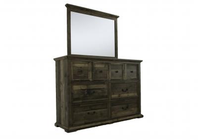 MOSSBERG RUSTIC GREY DRESSER AND MIRROR,LIFESTYLE FURNITURE