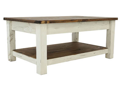 LAWMAN WHITE COCKTAIL TABLE,RUSTIC IMPORTS