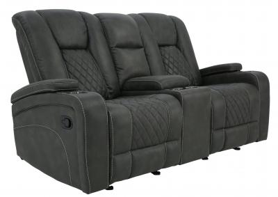 ABILENE GRANITE RECLINING GLIDING LOVESEAT WITH CONSOLE,CHEERS