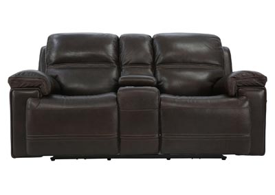 Image for FENWICK POWER DARK BROWN RECLINING LOVESEAT WITH CONSOLE P2