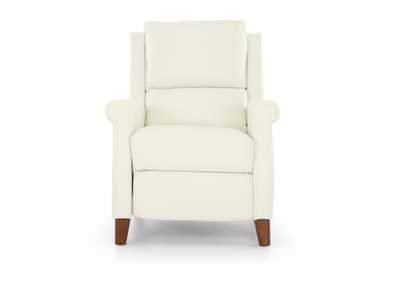 CARENTON WHITE LEATHER PUSH BACK RECLINER
