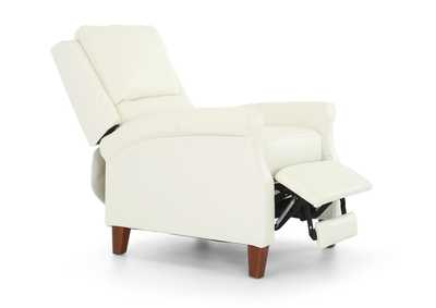 CARENTON WHITE LEATHER PUSH BACK RECLINER,CHEERS