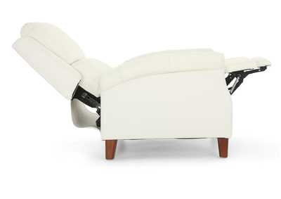 CARENTON WHITE LEATHER PUSH BACK RECLINER,CHEERS