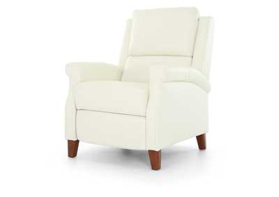 CARENTON WHITE LEATHER PUSH BACK RECLINER,CHEERS