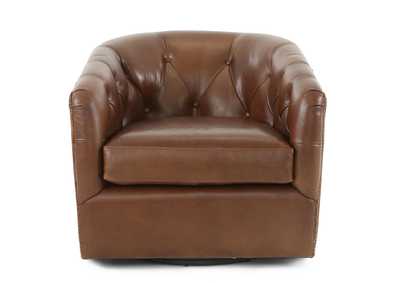 Image for AMOS BROWN LEATHER SWIVEL CHAIR