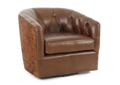 AMOS BROWN LEATHER SWIVEL CHAIR,MNDY