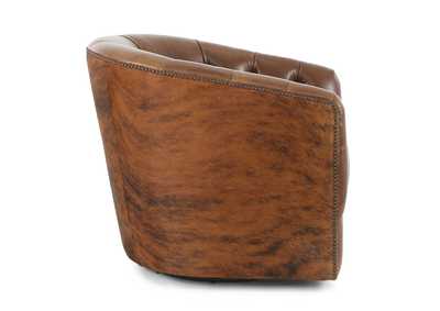 AMOS BROWN LEATHER SWIVEL CHAIR,MNDY