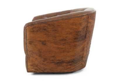 AMOS BROWN LEATHER SWIVEL CHAIR,MNDY