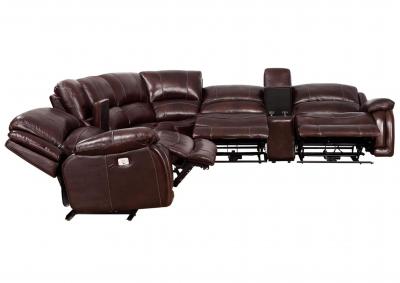 DENVERS 7 PIECE BROWN LEATHER SECTIONAL,STEVE SILVER COMPANY