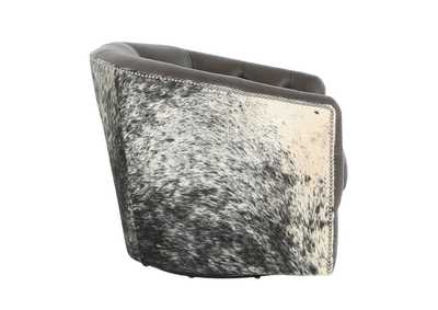 AMOS BLACK LEATHER SWIVEL CHAIR,MNDY