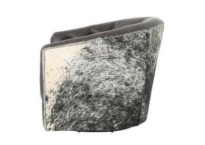 AMOS BLACK LEATHER SWIVEL CHAIR,MNDY