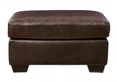 SANTORINE DARK BROWN LEATHER OTTOMAN