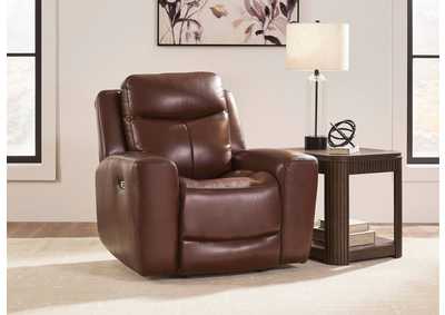 MOMENTUM MAHOGANY LEATHER 2P POWER RECLINER WITH ADJUSTABLE HEADREST,ASHLEY FURNITURE INC.