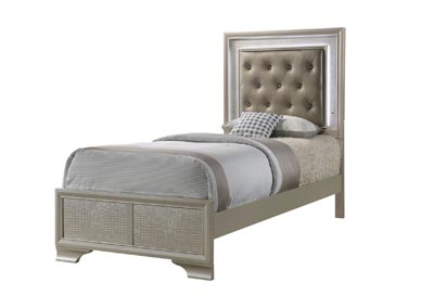 LYSSA CHAMPAGNE TWIN LED BED