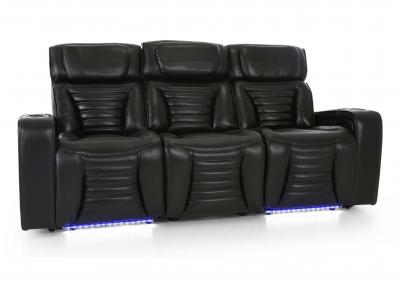 CALLIX BLACKBERRY LEATHER P2 POWER SOFA WITH CHARGING TABLE AND LIGHTS,CHEERS