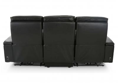 CALLIX BLACKBERRY LEATHER P2 POWER SOFA WITH CHARGING TABLE AND LIGHTS,CHEERS