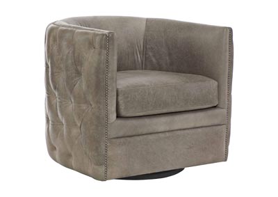 GERMAIN UMBER LEATHER SWIVEL CHAIR,BERNHARDT