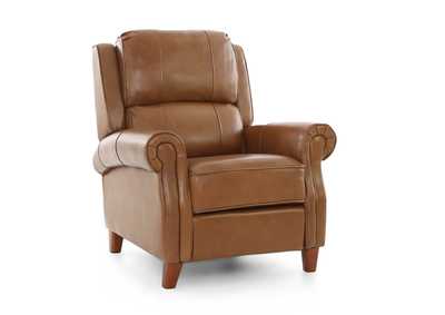 BRADENTON BUCKSKIN LEATHER PUSH BACK RECLINER,CHEERS