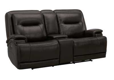 BROCKTON CHARCOAL 3P POWER CONSOLE LOVESEAT WITH POWER HEADREST AND LUMBAR,KUKA