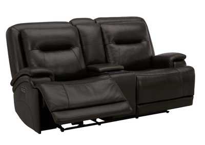 BROCKTON CHARCOAL 3P POWER CONSOLE LOVESEAT WITH POWER HEADREST AND LUMBAR,KUKA