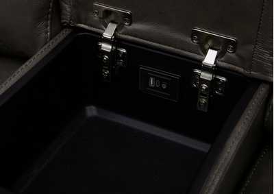 BROCKTON CHARCOAL 3P POWER CONSOLE LOVESEAT WITH POWER HEADREST AND LUMBAR,KUKA