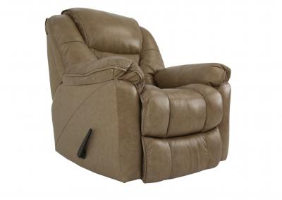 MUSTANG STONE LEATHER ROCKER RECLINER,HOMESTRETCH