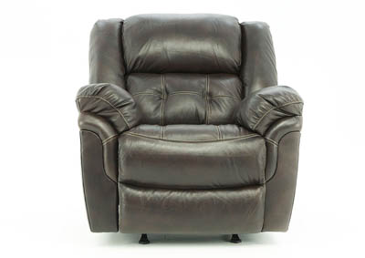 Image for HUDSON CHOCOLATE LEATHER ROCKER RECLINER