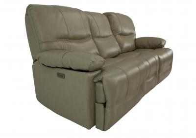 Taupe leather reclining online sofa