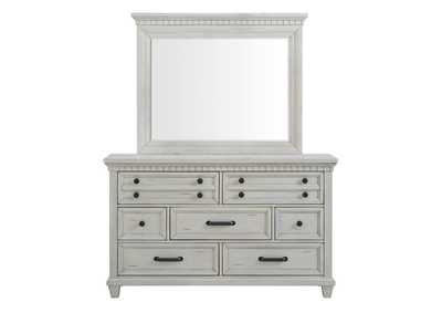 MCCOY ANTIQUE WHITE DRESSER AND MIRROR,ELEMENTS INTERNATIONAL GROUP, LLC