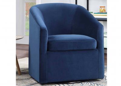 ARLO INDIGO SWIVEL ACCENT CHAIR,STEVE SILVER COMPANY