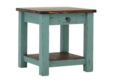 LAWMAN TURQUOISE ACCENT TABLE,ARDENT HOME