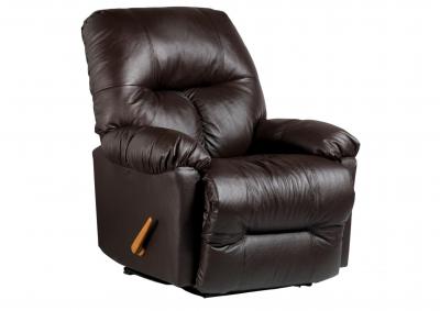 WANDERER CHOCOLATE LEATHER SPACE SAVER RECLINER,BEST CHAIRS INC