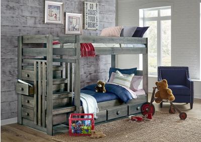 Image for GUNSMOKE TWIN/TWIN STAIR BUNKBED WITH STORAGE