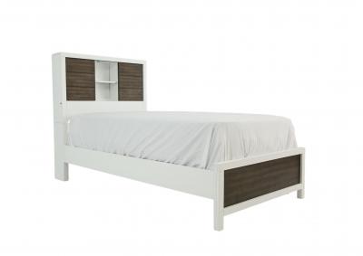 DAUGHTREY WHITE TWIN BOOKCASE BED,AUSTIN GROUP